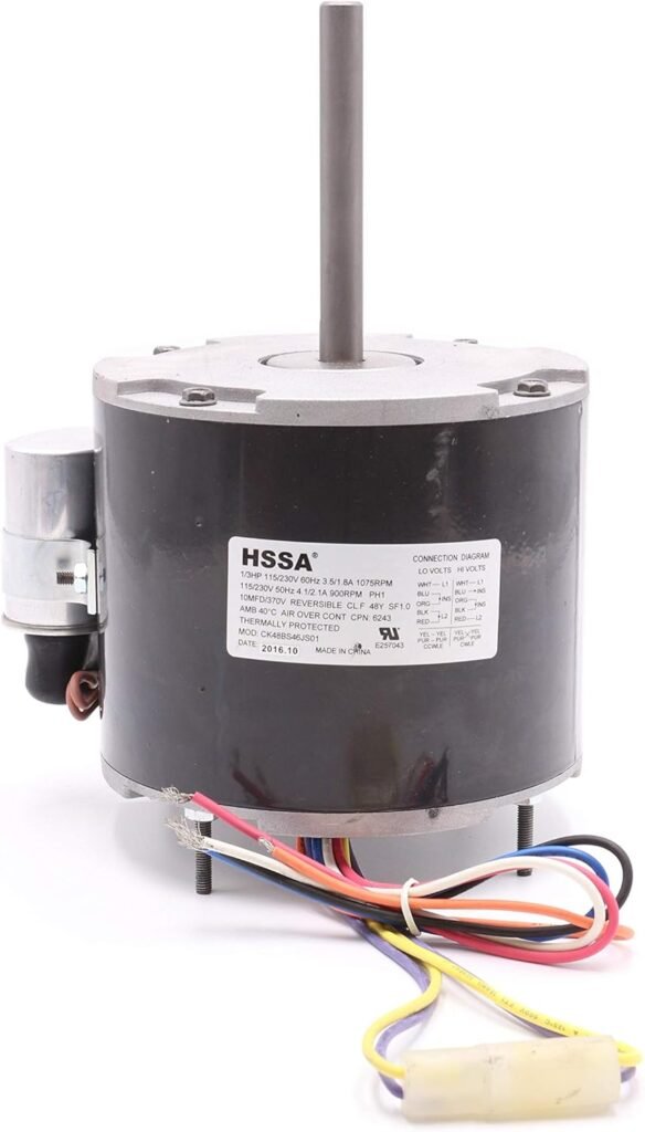 Captive Aire Direct Drive Exhaust/Make Up Air Fan Replacement Motor 1/3 HP, 1 Phs, 115 V, 60Hz, 1075 RPM, Class F Insulation, Used in DDAR18/DMUA18 - DDAR/CW - DMUA Directly replaces 48A11T633