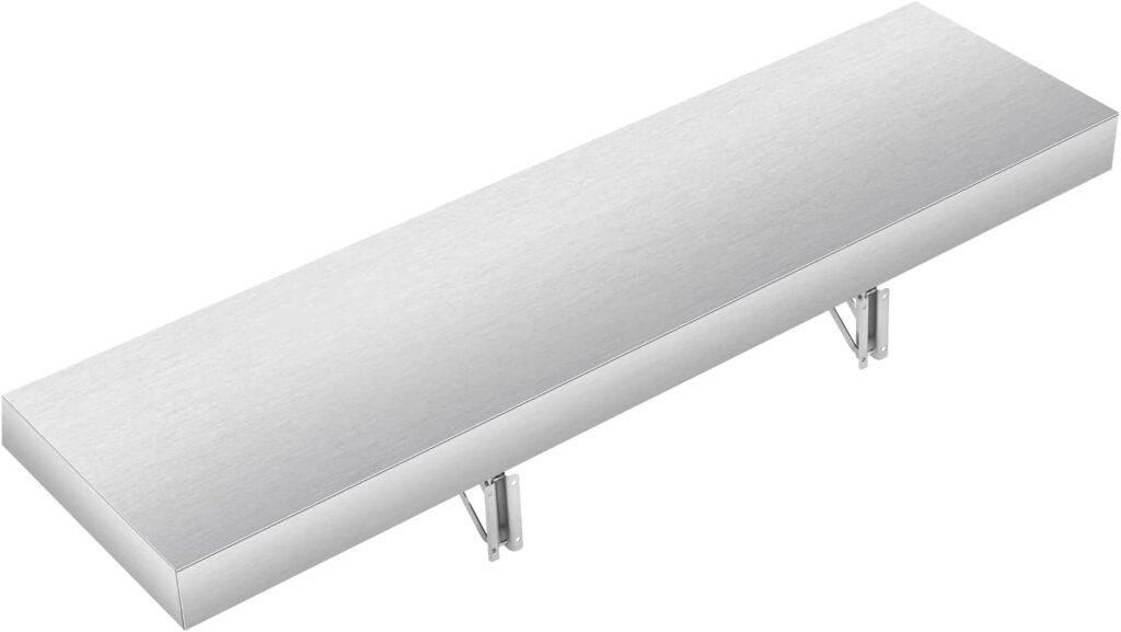 Concession Shelf- 48L x 12W Inch Stainless Steel Foldable Perfect for Food Truck, Trailer and Window Service