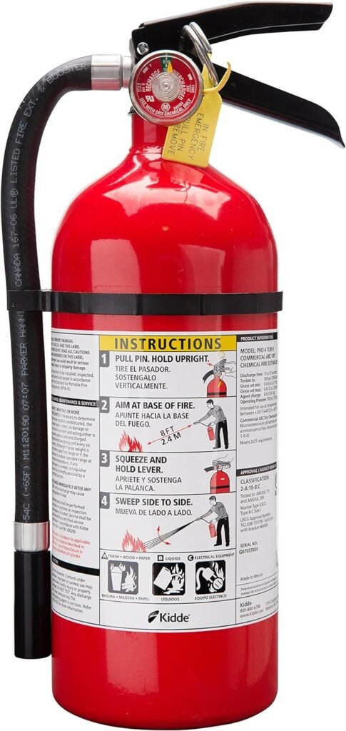Kidde Fire Extinguisher for Home, 1-A:10-B:C, Dry Chemical Extinguisher, Red, Mounting Bracket Included, 1 Pack