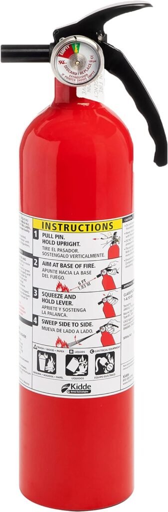Kidde Fire Extinguisher for Home, 1-A:10-B:C, Dry Chemical Extinguisher, Red, Mounting Bracket Included, 1 Pack