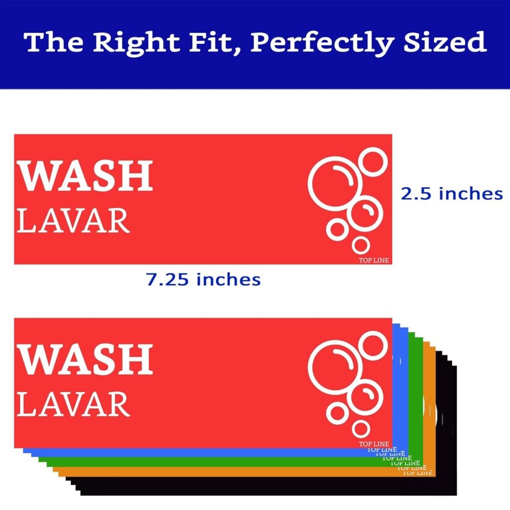 Wash Rinse Sanitize Sink Labels Signs with Wash Hands Sign (12 Labels - 2 FULL SETS 7.3 x 2.5 in) - Ideal for Restaurant Sinks, 3 Compartment Sink, Food Trucks, Commercial Kitchens  More